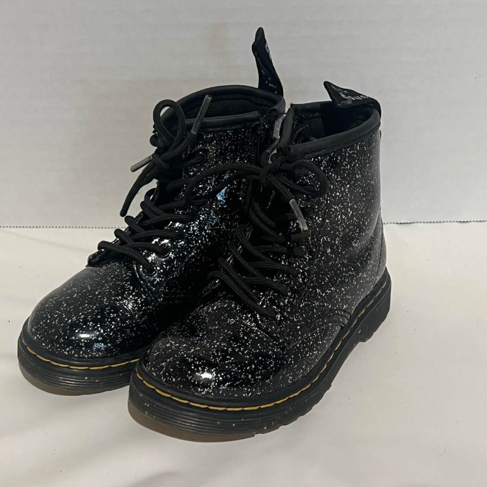 Dr. Martens Kids 1460 Toddler Boots Black Cosmic Glitter Size 8, Used